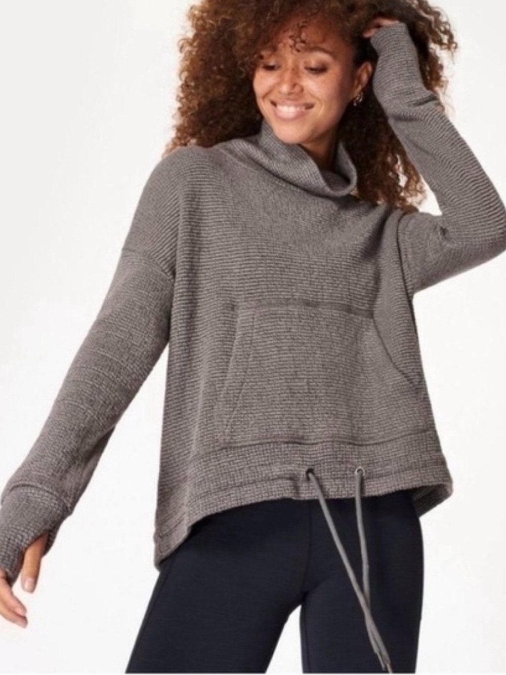 Sweaty Betty Restful Boucle Sweatshirt light gray M